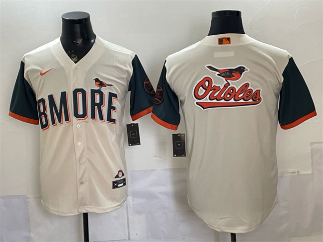Men's Baltimore Orioles Team Big Logo Natural 2026 City Connect Stadium Stitched Baseball Jersey Men's Baltimore Orioles Team Big Logo Natural 2026 City Connect Stadium Stitched Baseball Jersey